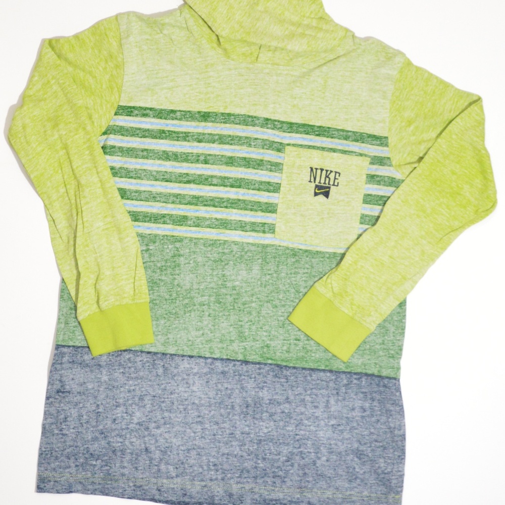 Boys Nike Hoodie Hooded Sweatshirt Green Blue